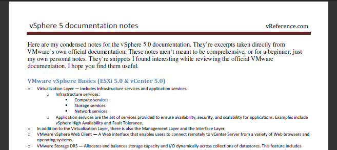 vSphere 5 notes