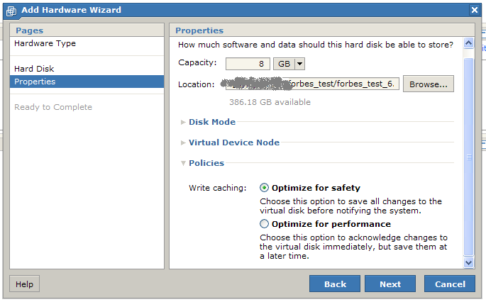 ESX4 disk policy